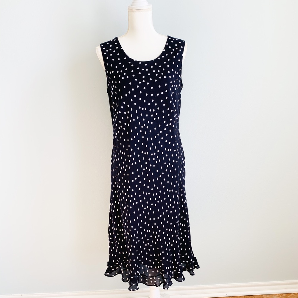 Talbots 100% Silk Navy Dress Spring Summer 10 EUC - Picture 3 of 7